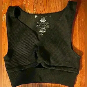 Free People Sports Yoga Bra Black Shakti Seamless NWOT MSRP $48